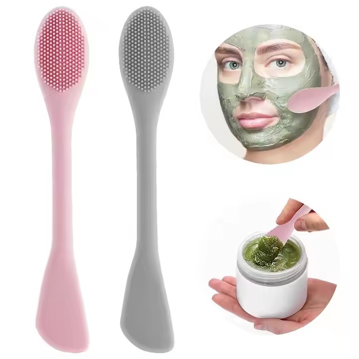 Double Head Silicone Facial Mud Mask Applicator Brush Clean Brushes Tools Face Mask Cleaning Brush