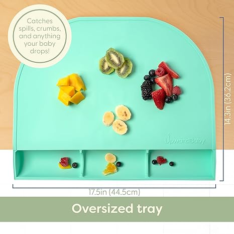 Upward Baby Silicone Placemats for Toddlers Kids Placemats Wipeable Silicone Mat for Baby Eating Restaurant Baby Silicone Mat Non Slip 